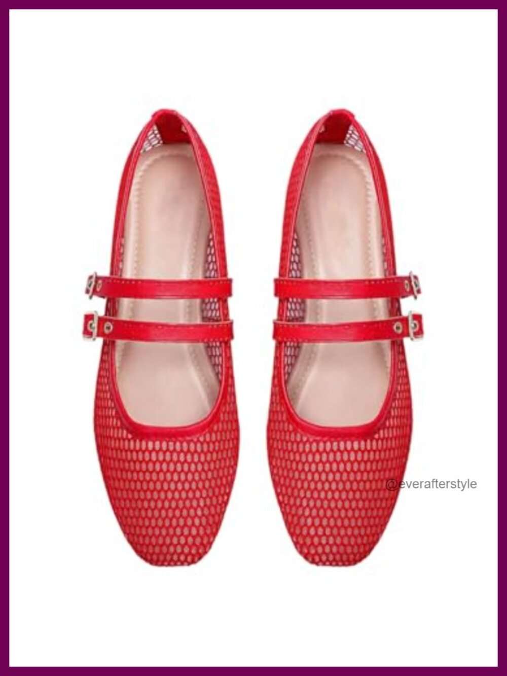Women Fishnet Mesh Ballet Flats Comfortable Dressy Ballerina Shoes